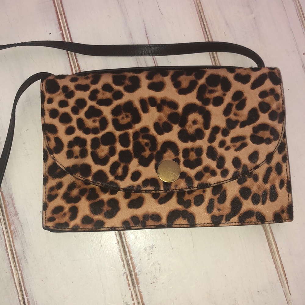 Madewell Leopard print faux fur purse